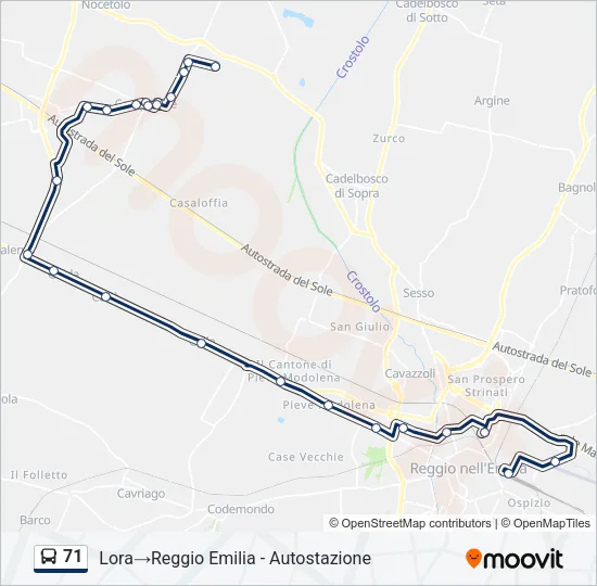 71 Bus Line Map