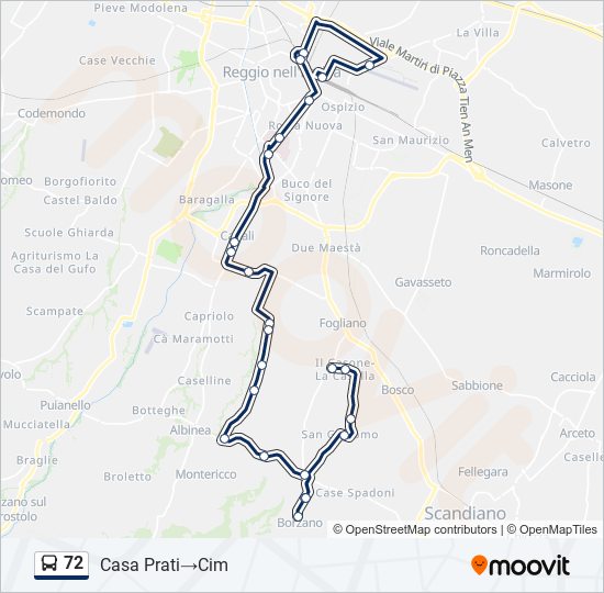 72 bus Line Map