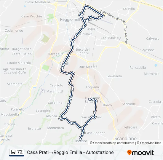72 Bus Line Map