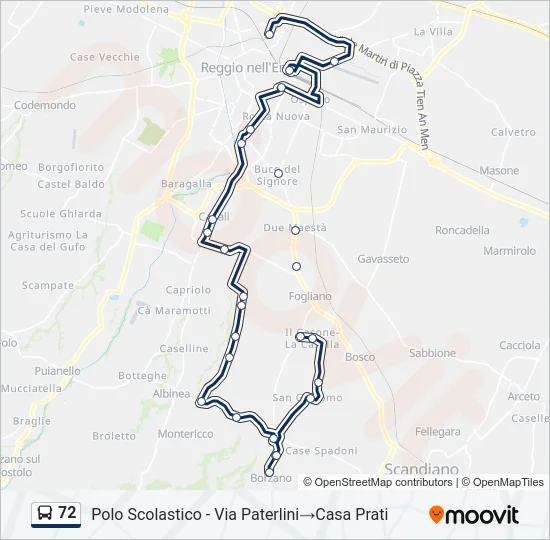 72 Bus Line Map