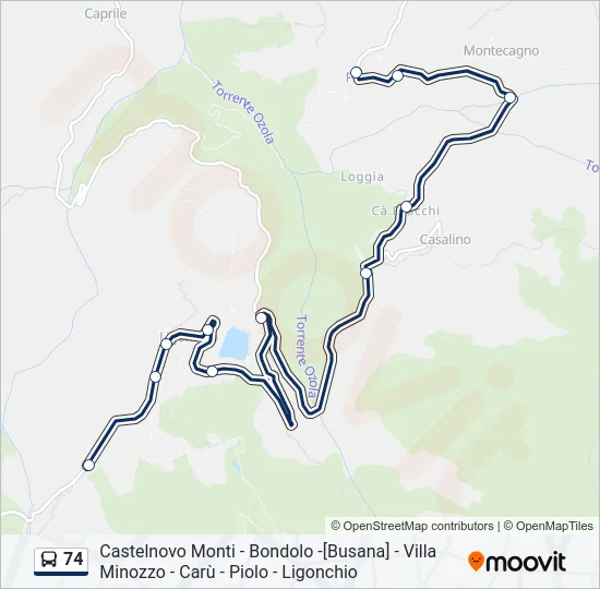 74 Bus Line Map