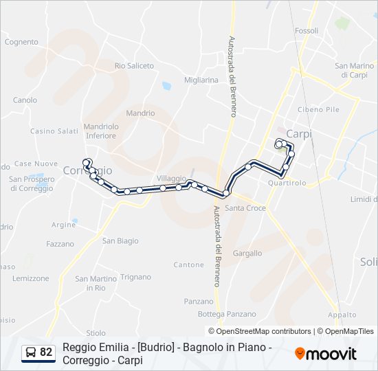 82 bus Line Map