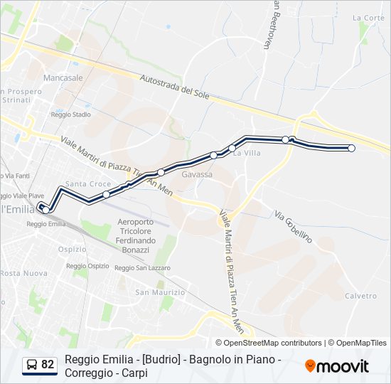 82 bus Line Map