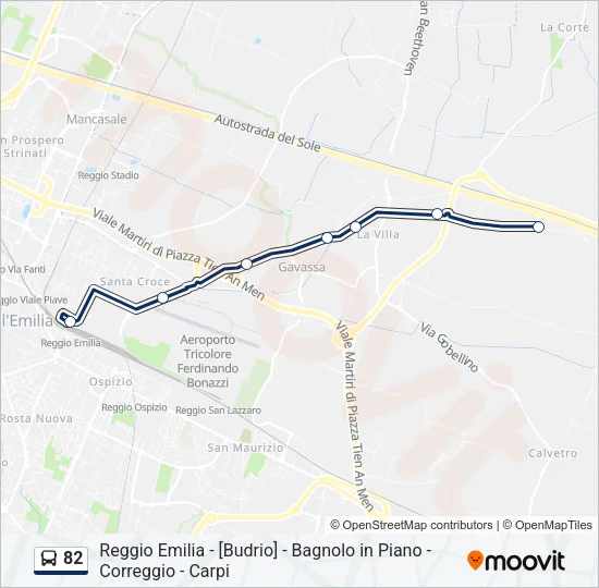 82 Bus Line Map