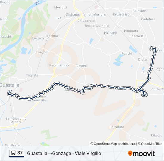 87 bus Line Map