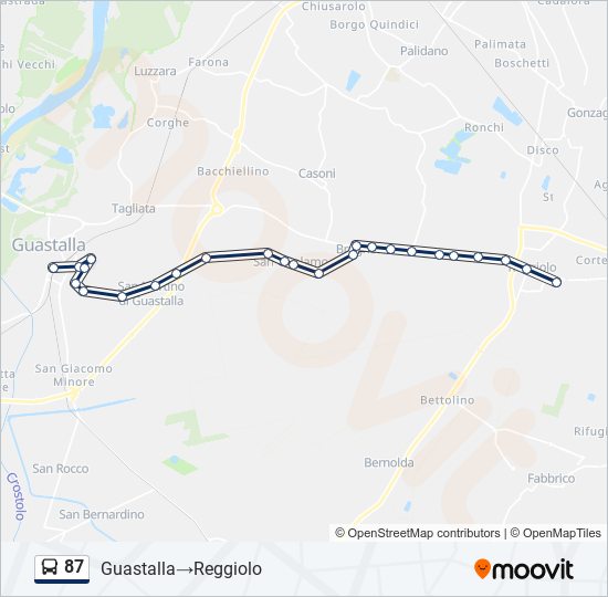 87 bus Line Map