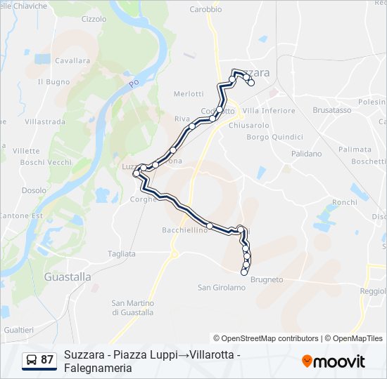 87 bus Line Map