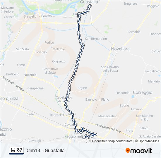 87 bus Line Map