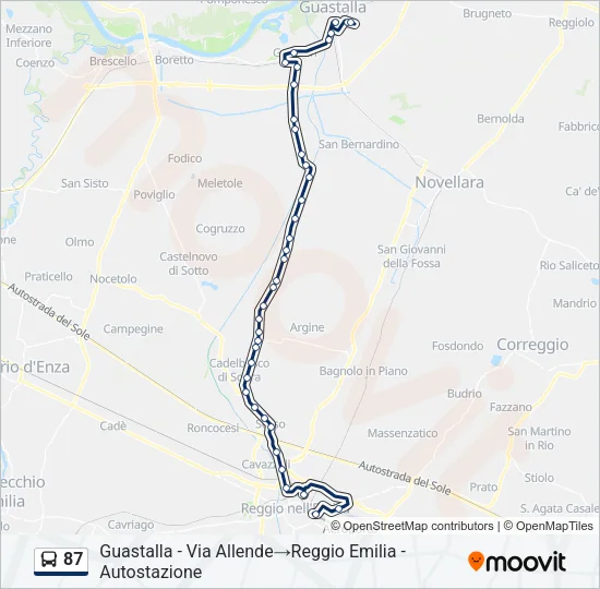 87 Bus Line Map