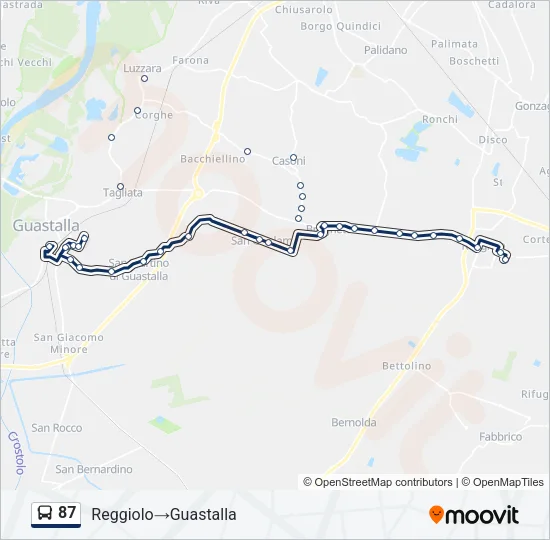 87 Bus Line Map