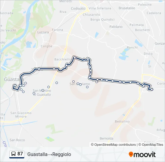 87 Bus Line Map