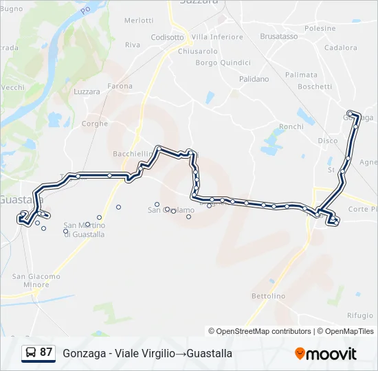 87 Bus Line Map