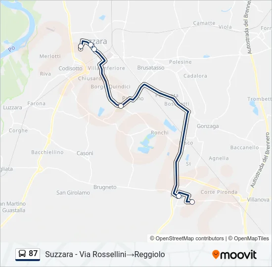 87 Bus Line Map