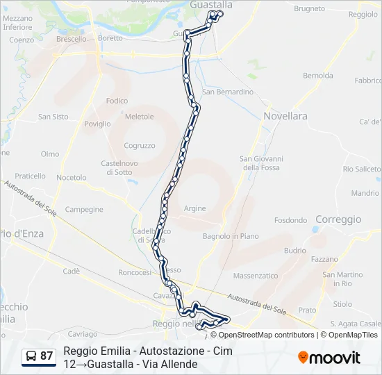 87 Bus Line Map
