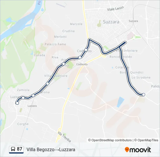 87 Bus Line Map