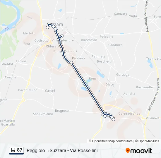 87 Bus Line Map