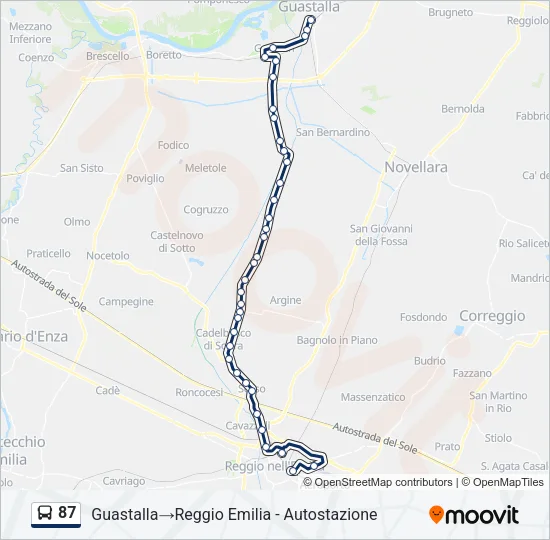 87 Bus Line Map