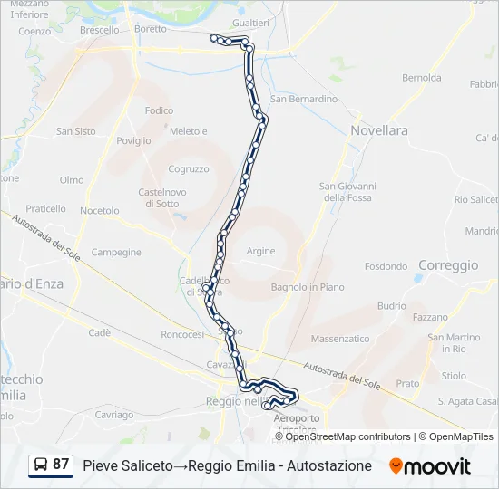 87 Bus Line Map