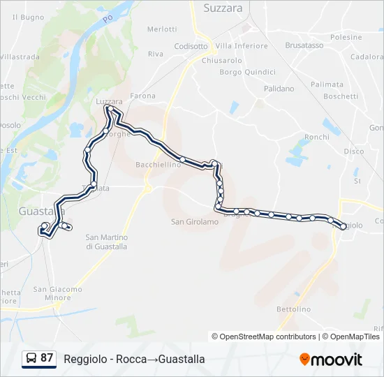 87 Bus Line Map