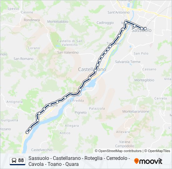 88 bus Line Map