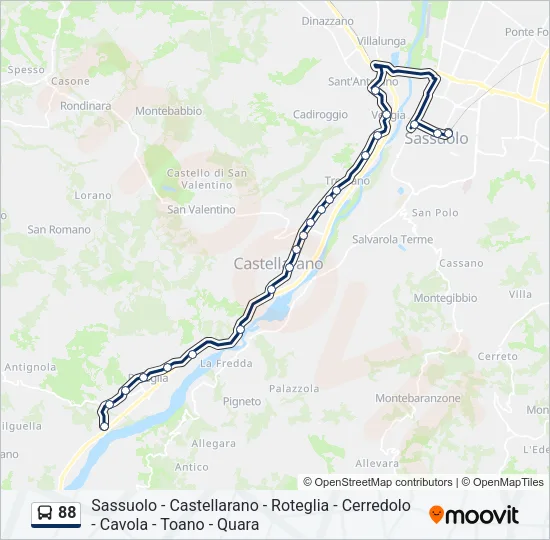 88 Bus Line Map