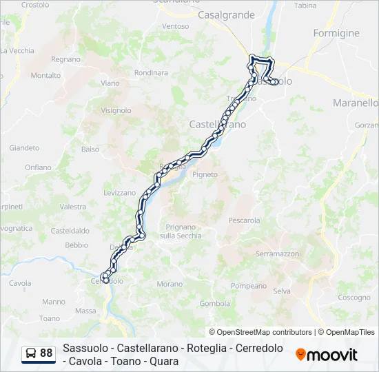 88 Bus Line Map