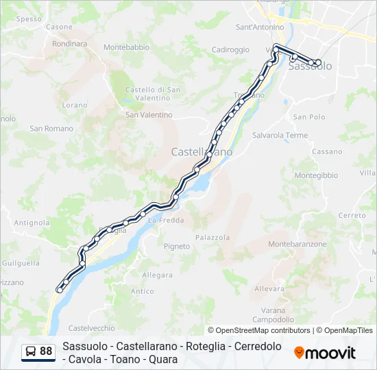 88 Bus Line Map