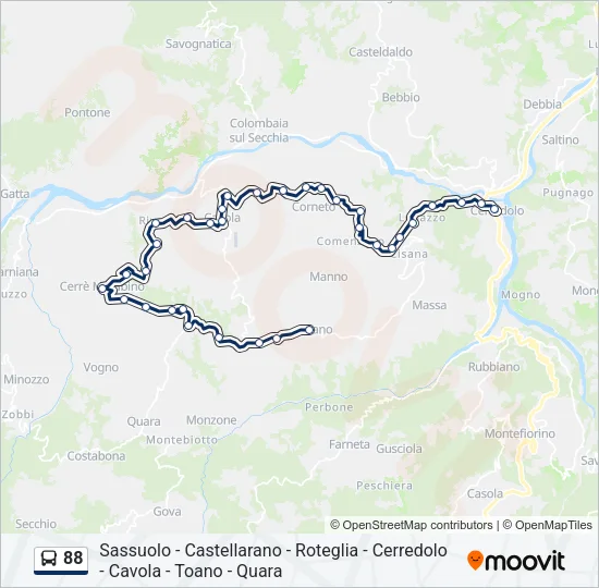 88 Bus Line Map