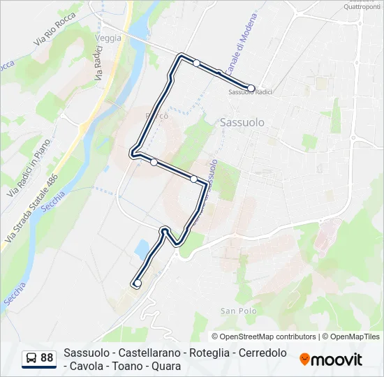 88 Bus Line Map