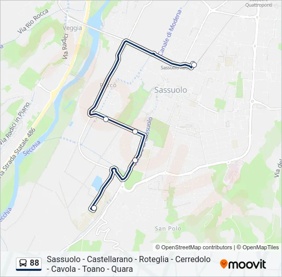 88 Bus Line Map