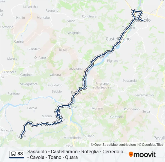 88 Bus Line Map