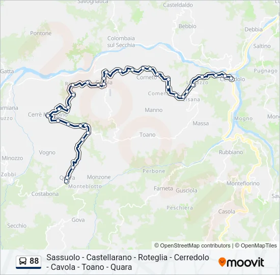88 Bus Line Map