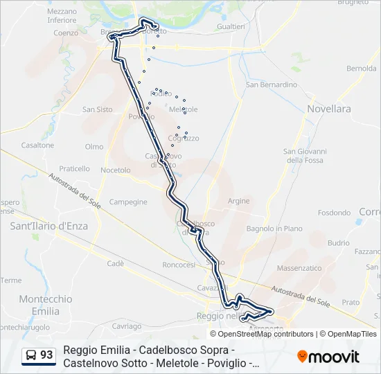 93 Bus Line Map