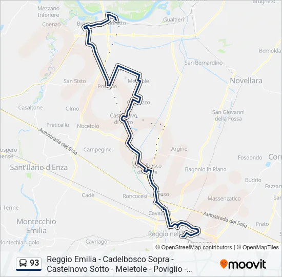 93 Bus Line Map