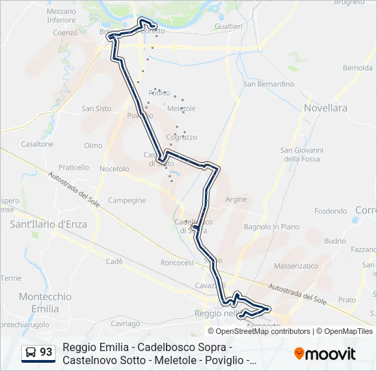 93 Bus Line Map