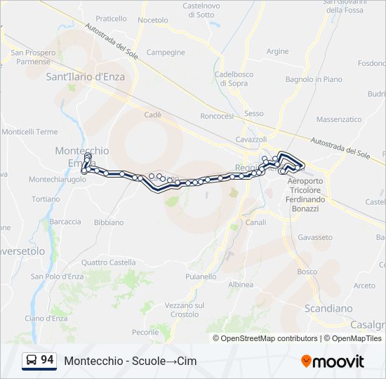 Percorso linea bus 94