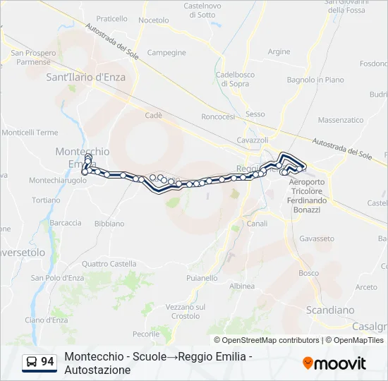 94 Bus Line Map