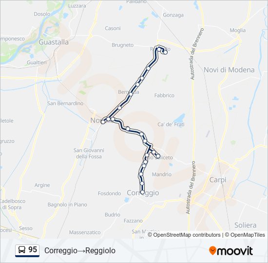 95 bus Line Map