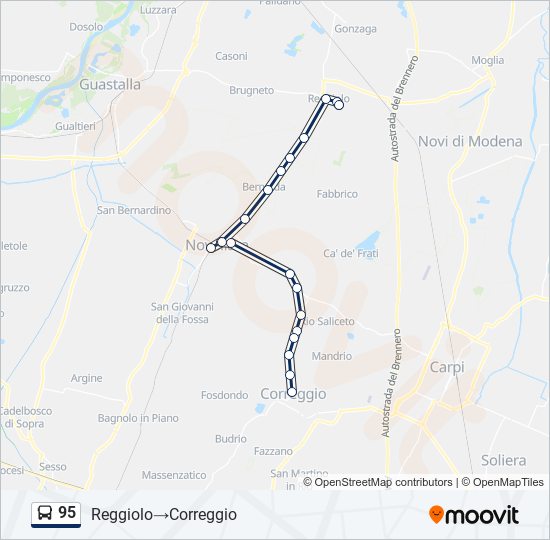 95 bus Line Map