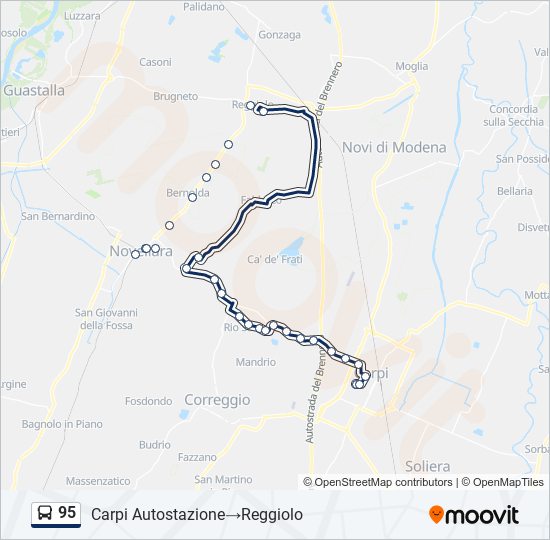 95 bus Line Map