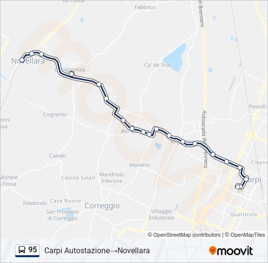 95 bus Line Map