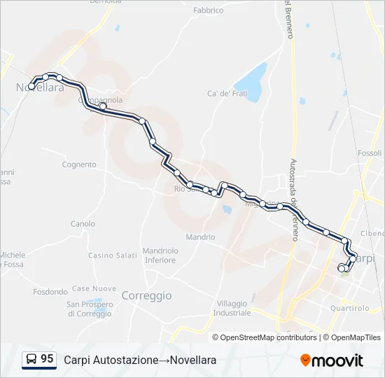 95 Bus Line Map