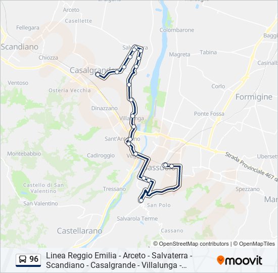 96 bus Line Map