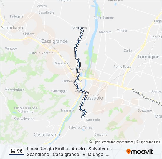 96 bus Line Map