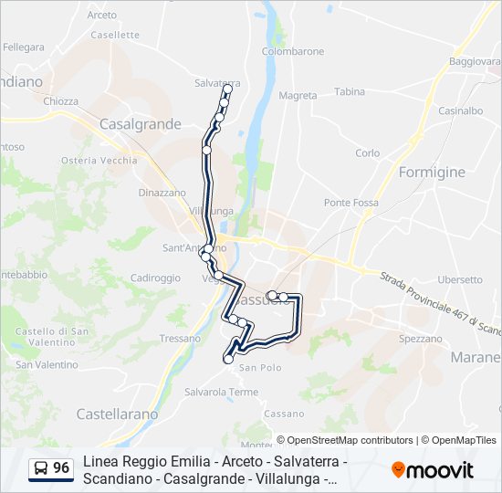 96 bus Line Map