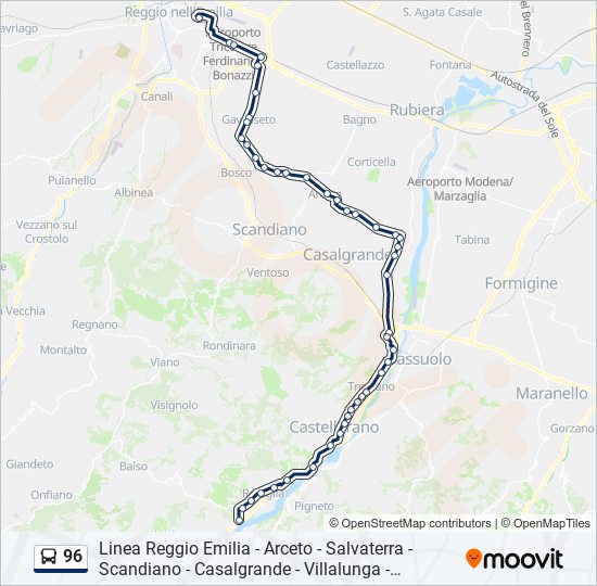 96 bus Line Map