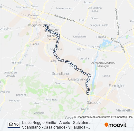 96 bus Line Map