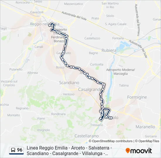 96 Bus Line Map