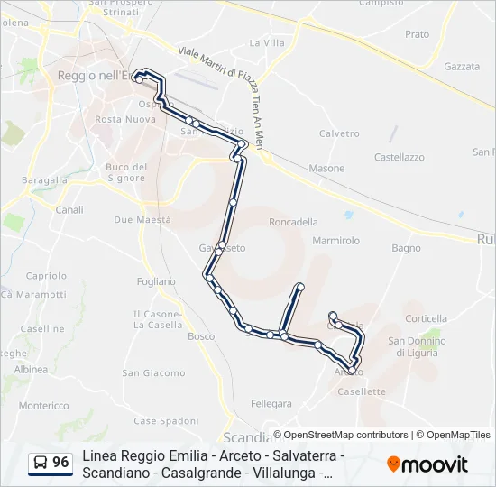 96 Bus Line Map