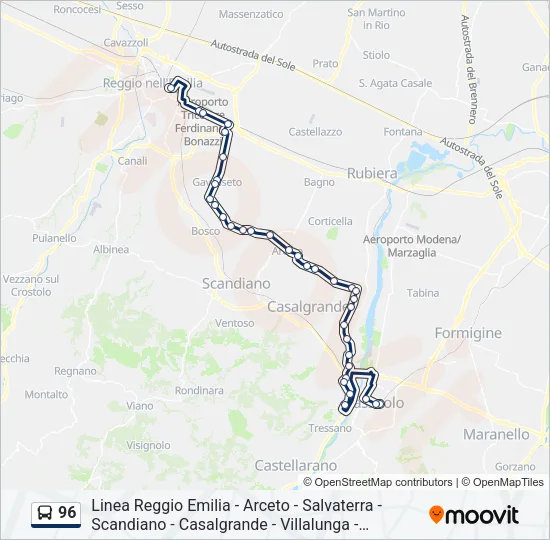 96 Bus Line Map